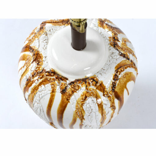 ceramic butterscotch white mid century lamp