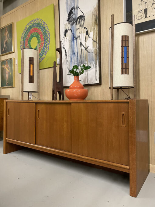 Teak credenza with sliding doors