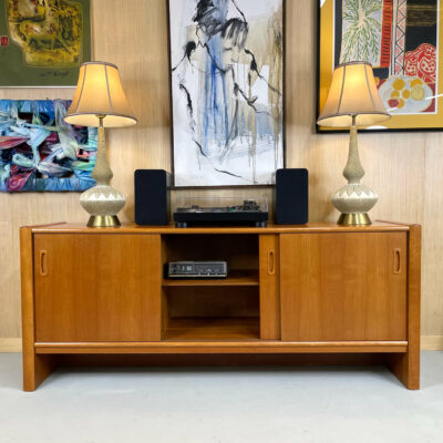 Interform Danish teak record cabinet credenza