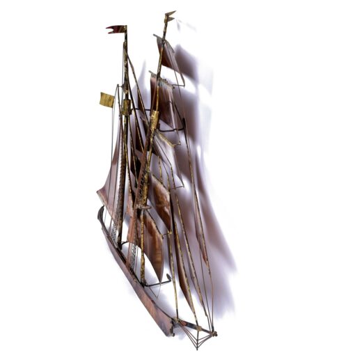 1971 sailing ship wall sculpture by Curtis Jere