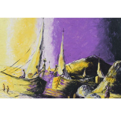 Mid century purple African painting