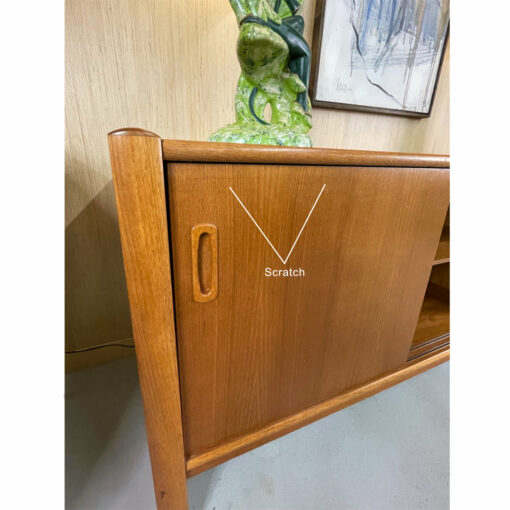 Blemishes on leg of Danish teak credenza