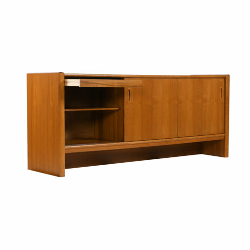 teak office credenza sliding doors