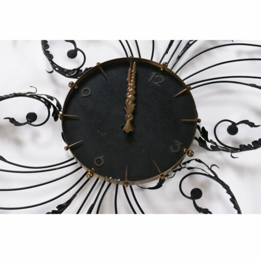 tole wall clock candelabra brass hands