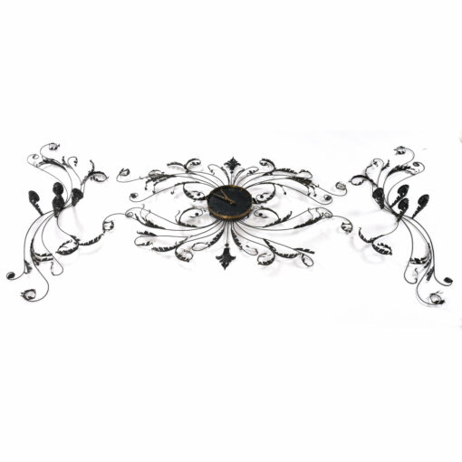 vintage 1960s black tole wall clock candelabra