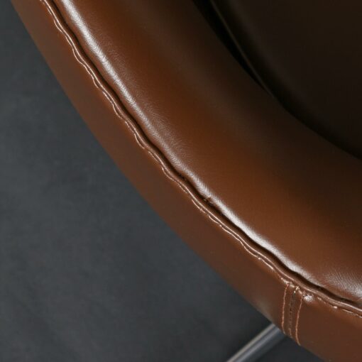 Brown leather chair seam