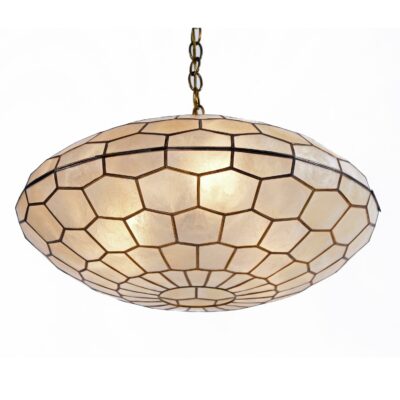 vintage capiz saucer swag lamp