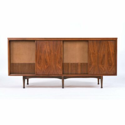 walnut mid century modern credenza