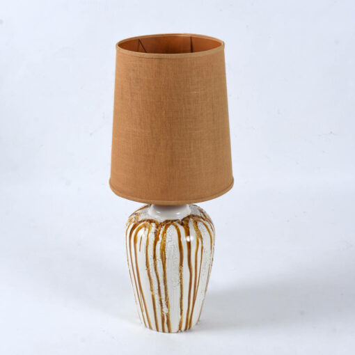 white brown glazed textured ceramic lamp