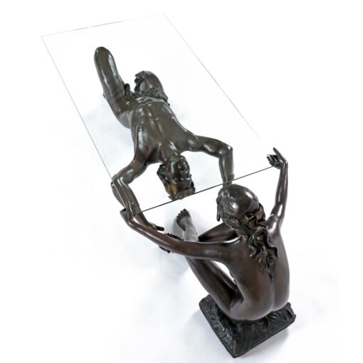 C Conndray bronze figural sculpture coffee table
