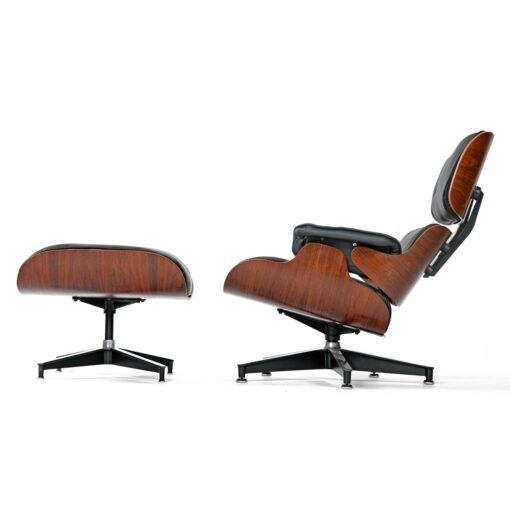 black leather eames lounge chair