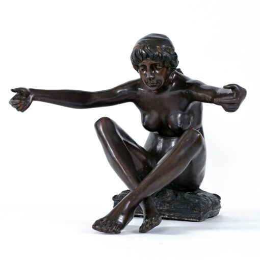 Bronze female sculpture coffee table by C Conndray