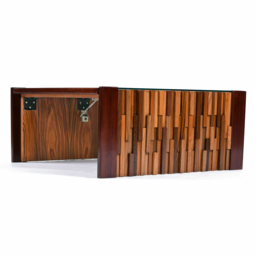 Percival Lafer parquet exotic hardwood end tables