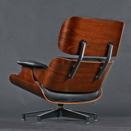 Rosewood and black leather Herman Miller Eames recliner