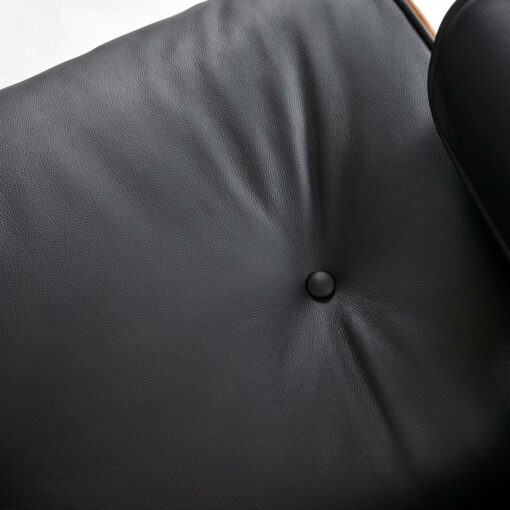 Black leather Herman Miller Eames chair cushion