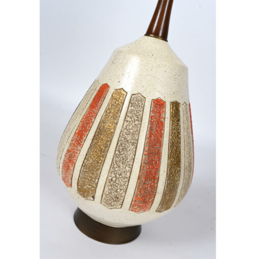gold orange tan mid century lamp