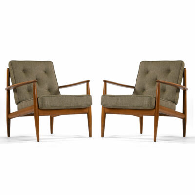 Pair Grete Jalk for France Daverkosen and John Stuart lounge chairs