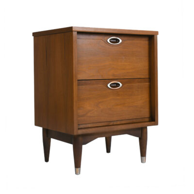 Walnut mid-century modern Hooker Mainline nightstand