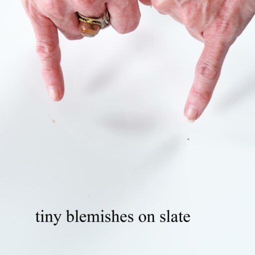 Blemish on white surface