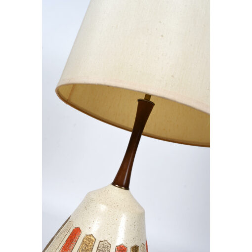 orange brown mid century ceramic lamp