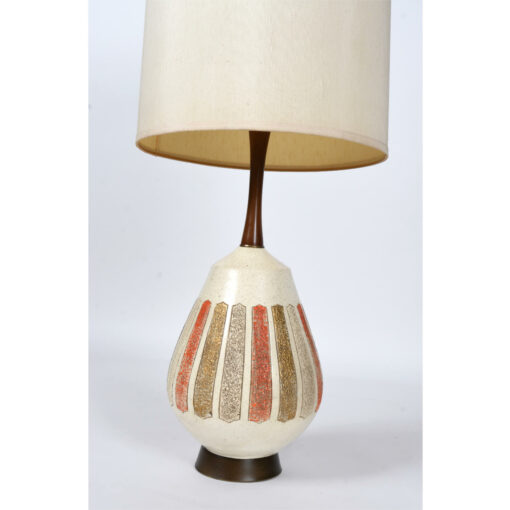 orange cream large mid century lamp