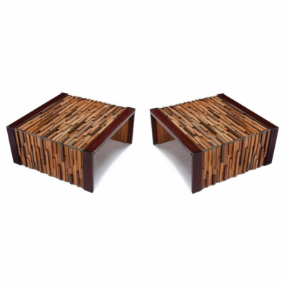Pair of Percival Lafer Brazilian Modern low profile side tables
