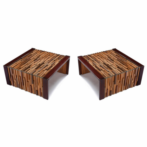 Pair of Percival Lafer Brazilian Modern low profile side tables