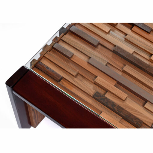 Staved wood parquet side tables by Percival Lafer