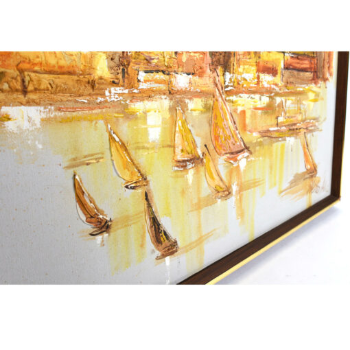 sailboats mid century painting