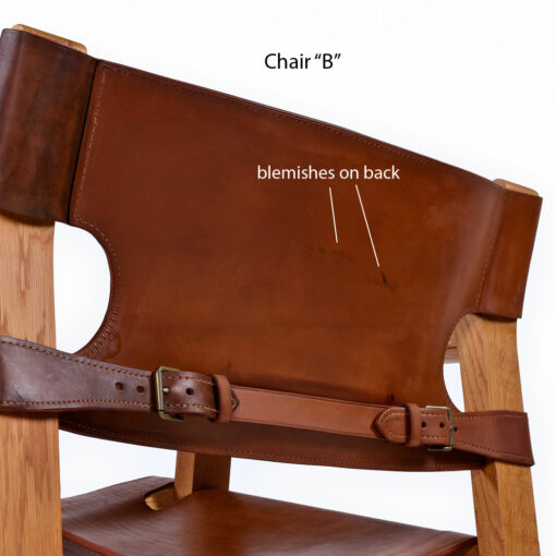 Danish modern oak leather sling chair