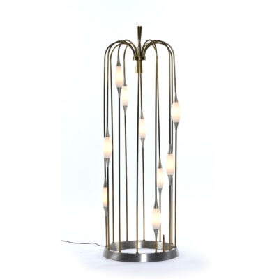 Waterfall vintage 1970s gold floor lamp