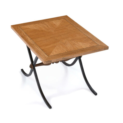 oak swag leg parquet side table