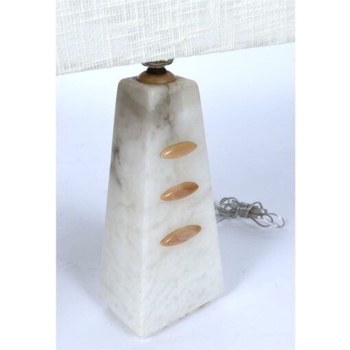 Pyramid shaped alabaster lamp