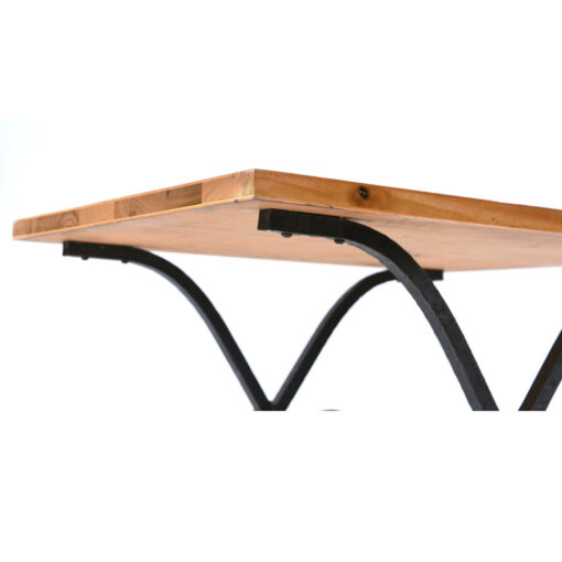 oak and iron side table