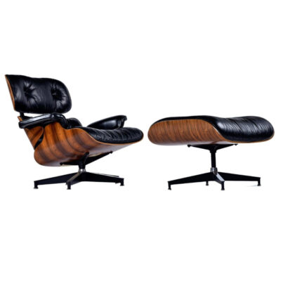 Herman Miller Eames leather recliner in rosewood