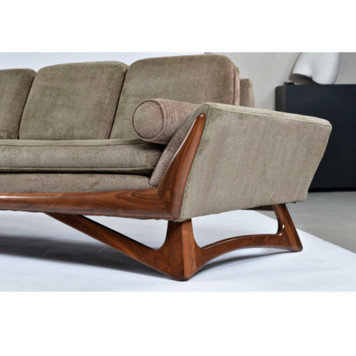 Mid-Century Modern Adrian Pearsall long sofa with walnut trim