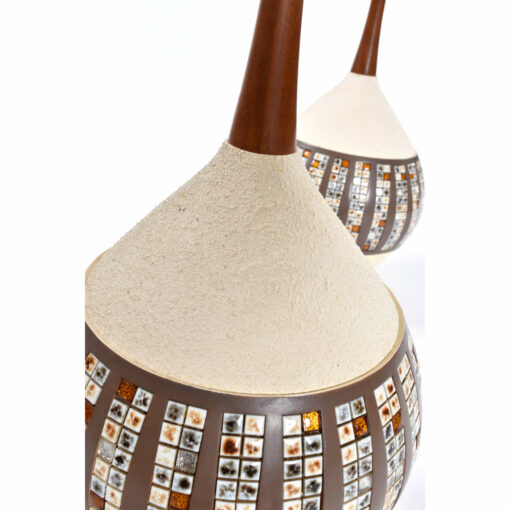 Ceramic mid-century modern lamps with tile