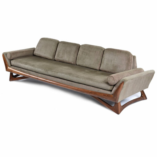 Mid-Century Modern taupe four seat sofa Adrian Pearsall