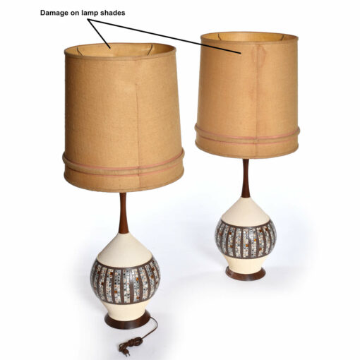 Mid-Century Modern burlap lamp shades