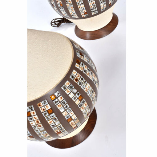 Brown and cream color vintage lamps with tiles