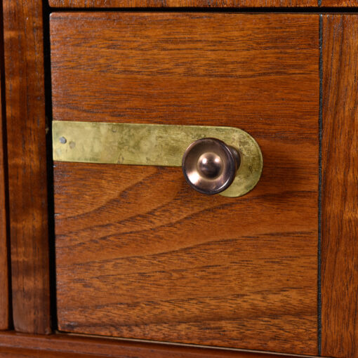 Brass hardware on Mid-Century Modern John Stuart dresser