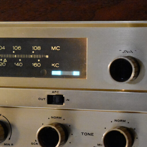 Restored vintage 1960s record player stereo console with dry bar