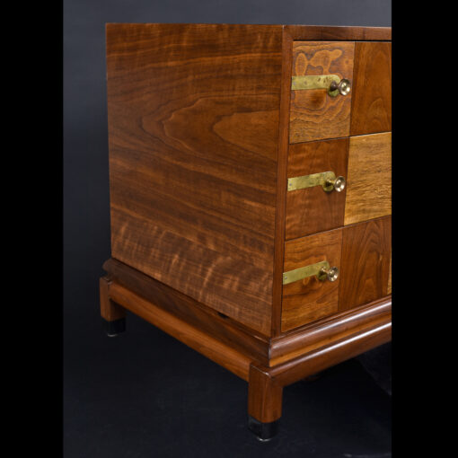 John Stuart refinished walnut wood modular dresser