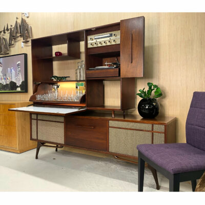Bogen tube amp mid-century modern stereo with bar