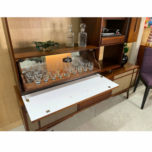 Mid-Century Modern record player with bar