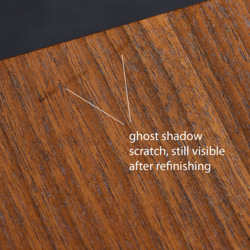 Vestiges of a stubborn scratch left behind