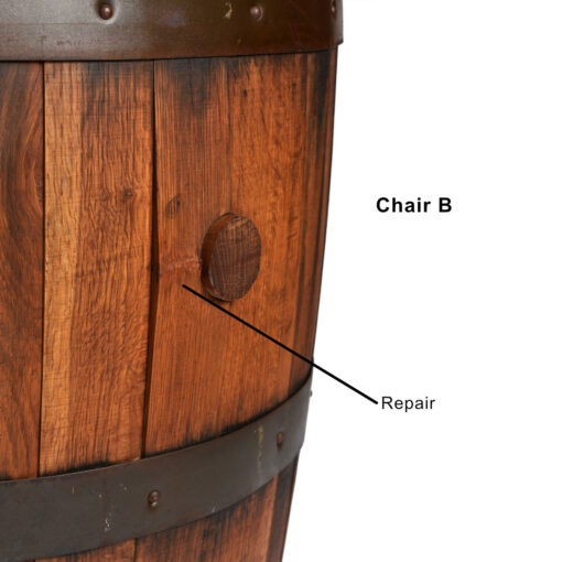 Repair on the back of chair B