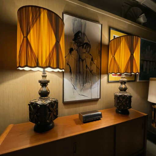 Vintage curtain drape lamp shades