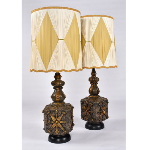 Mid-Century Modern brutalist table lamps