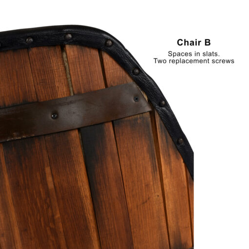 Wood slat barrel chairs